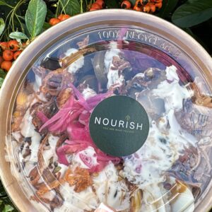 Cajun Chicken, Feta, Mint Yougurt, Pink Onion Bowl